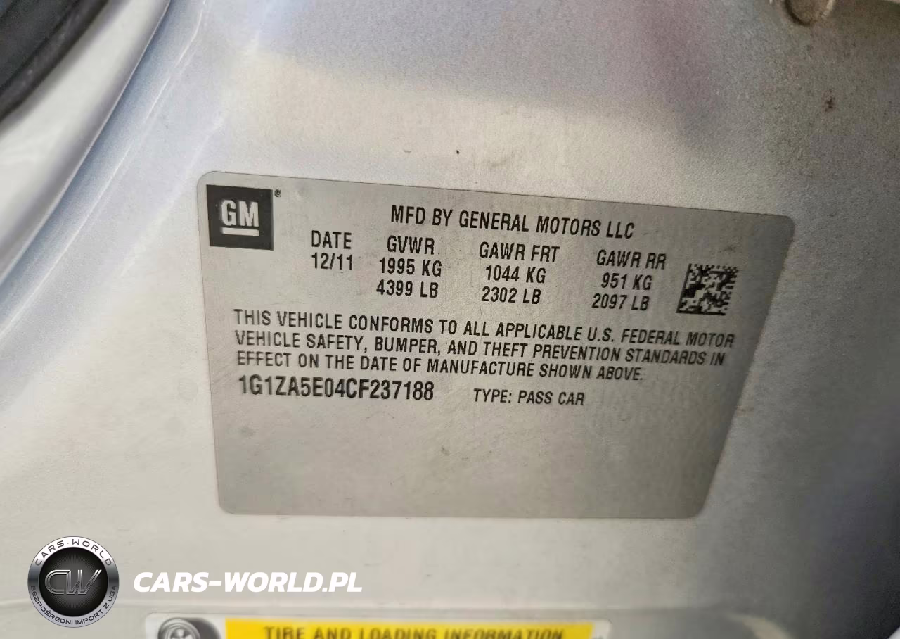 2012 Chevrolet Malibu Ls VIN:1G1ZA5E04CF237188 - 12