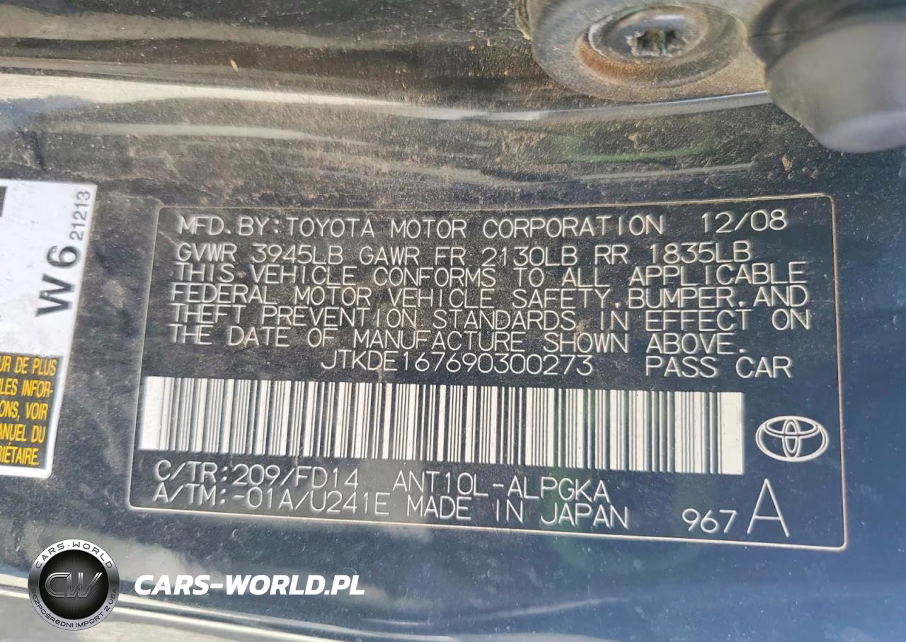 2009 Scion Tc Base VIN:JTKDE167690300273 - 12