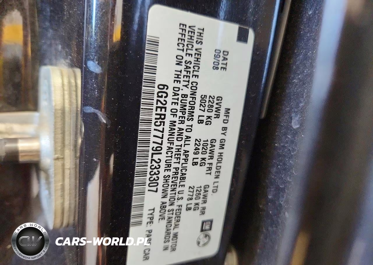 2009 Pontiac G8 VIN:6G2ER57779L233307 - 12