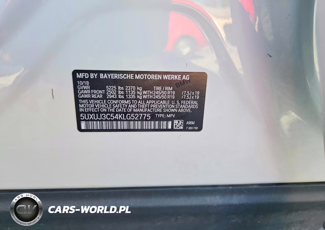 2019 BMW X4 xDrive30I VIN:5UXUJ3C54KLG52775 - 12