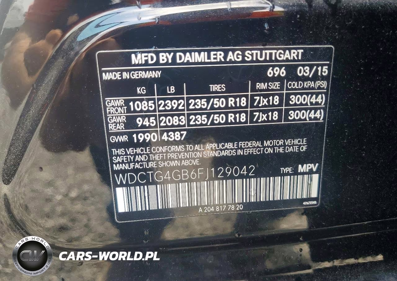 2015 Mercedes-Benz Gla 250 4Matic VIN:WDCTG4GB6FJ129042 - 12