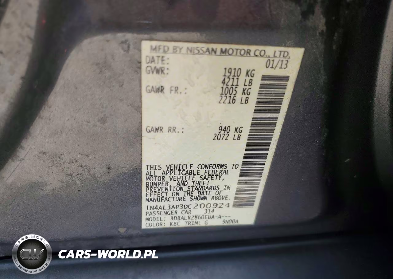 2013 Nissan Altima 2.5 VIN:1N4AL3AP3DC200924 - 12