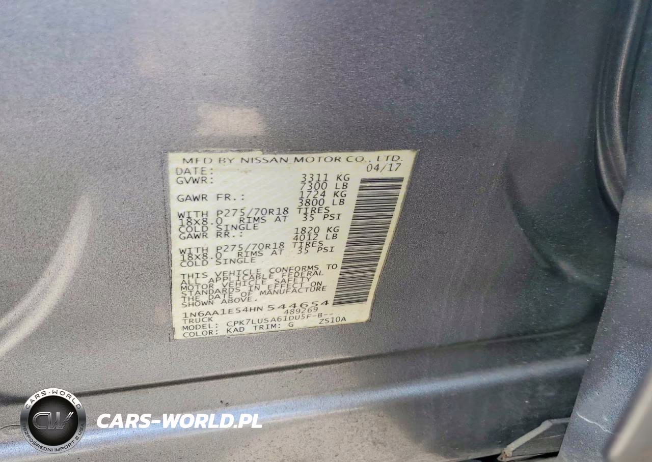 2017 Nissan Titan Pro-4X VIN:1N6AA1E54HN544654 - 12