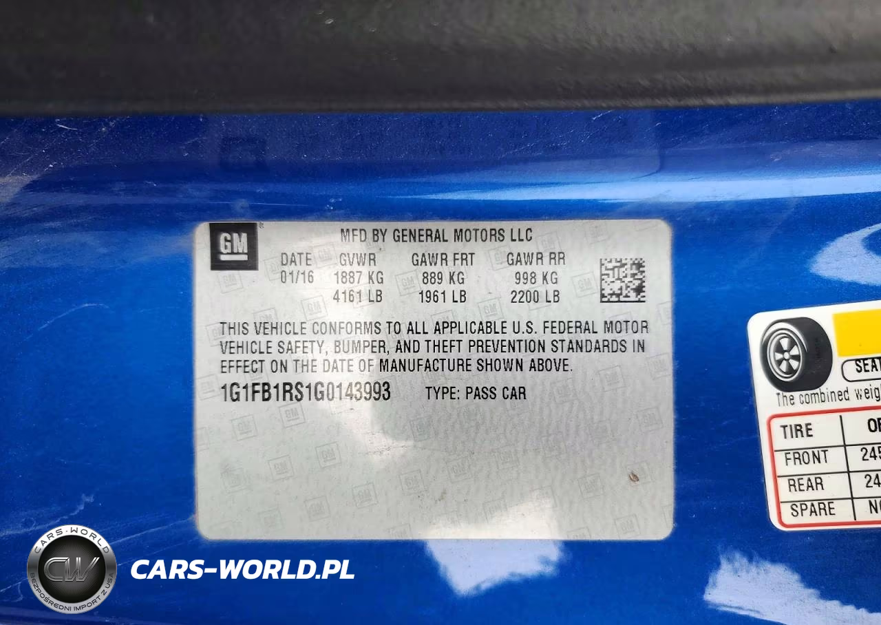 2016 Chevrolet Camaro Lt VIN:1G1FB1RS1G0143993 - 12