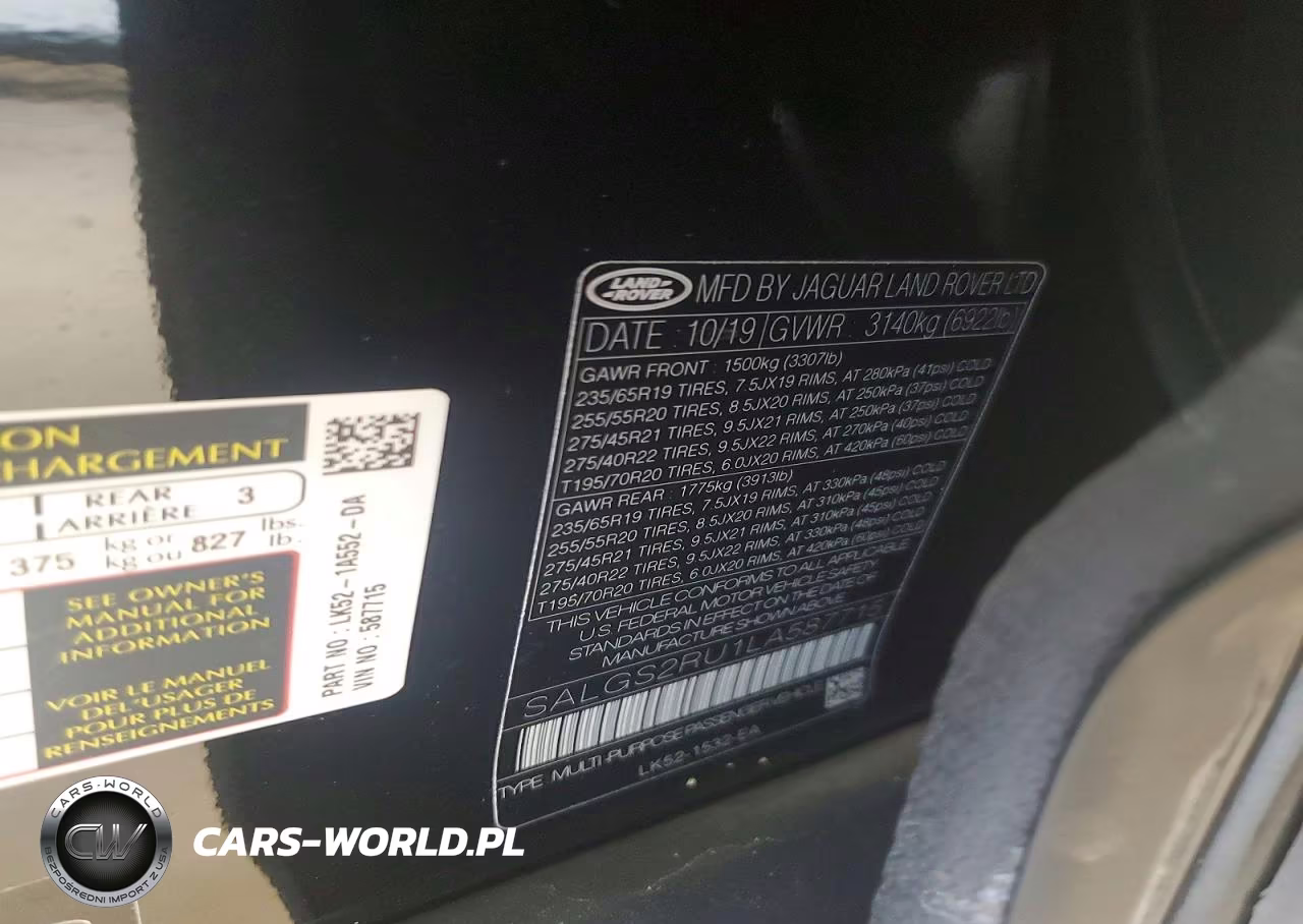 2020 Land Rover Range Rover Hse VIN:SALGS2RU1LA587715 - 13