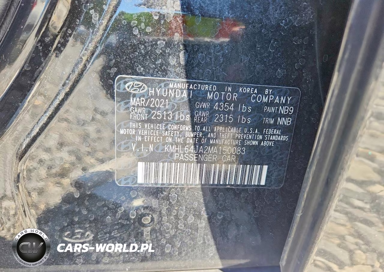 2021 Hyundai Sonata Sel VIN:KMHL64JA2MA150083 - 12