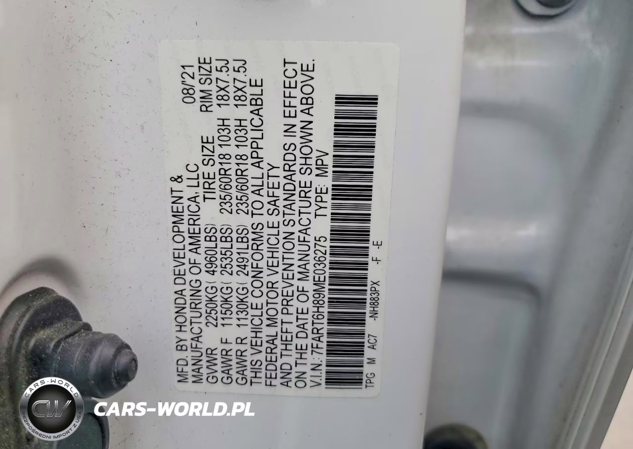 2021 Honda Cr-V Exl VIN:7FART6H89ME036275 - 13
