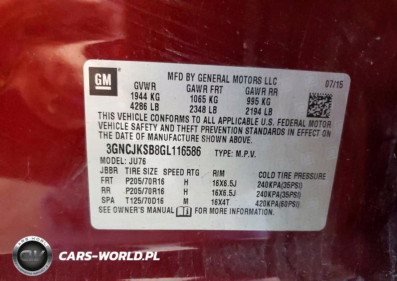 2016 Chevrolet Trax Ls VIN:3GNCJKSB8GL116586 - 14