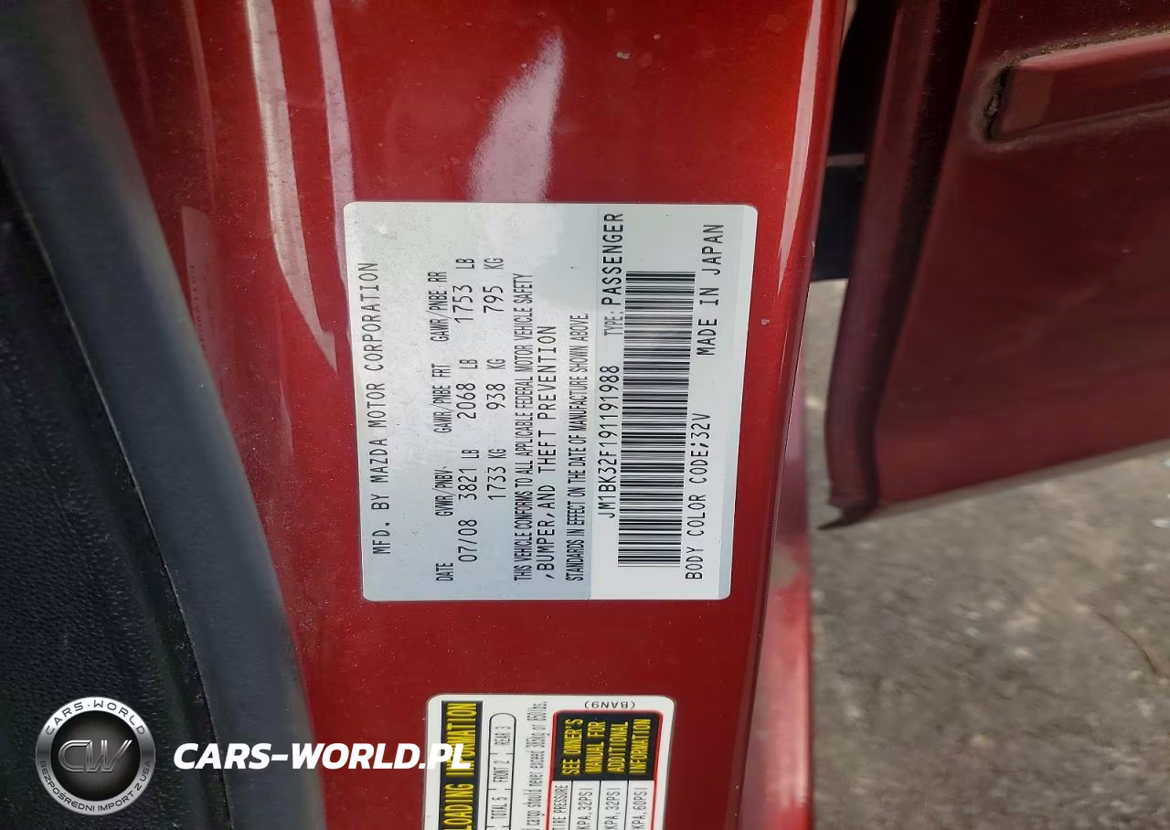 2009 Mazda 3 I VIN:JM1BK32F191191988 - 12