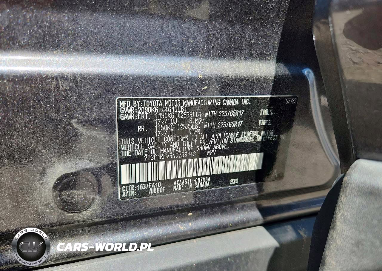 2022 Toyota Rav4 Xle VIN:2T3P1RFV8NC298143 - 13