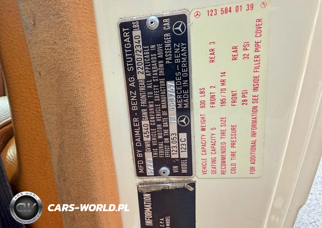 1978 Mercedes-Benz 280Ce VIN:12305312008767 - 10