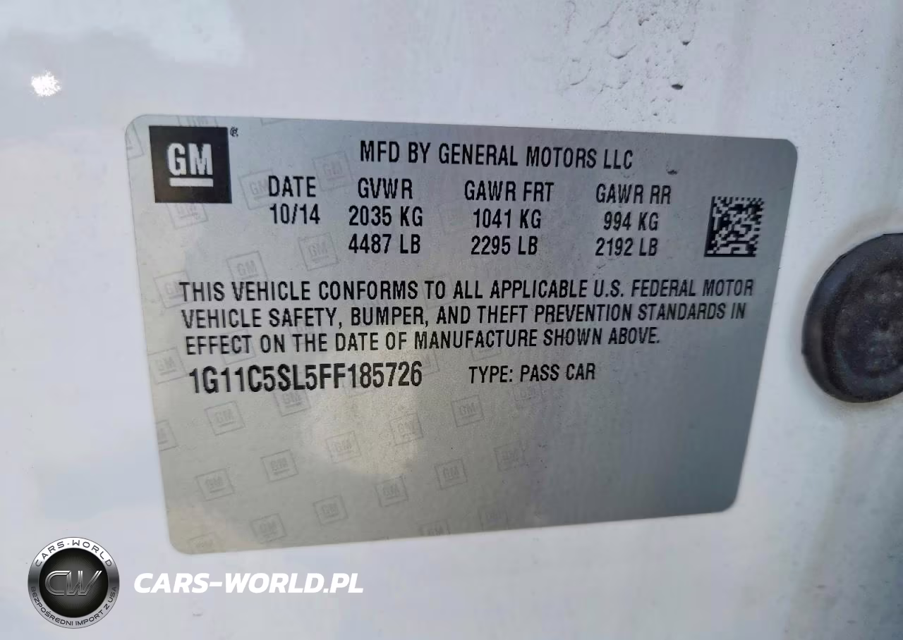 2015 Chevrolet Malibu 1Lt VIN:1G11C5SL5FF185726 - 12