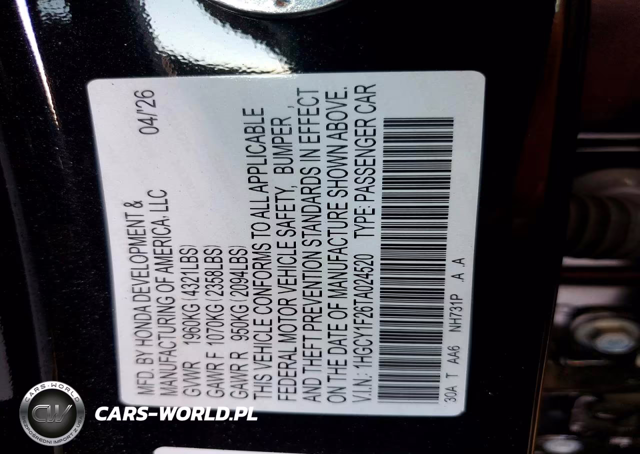 2026 Honda Accord Lx VIN:1HGCY1F26TA024520 - 13