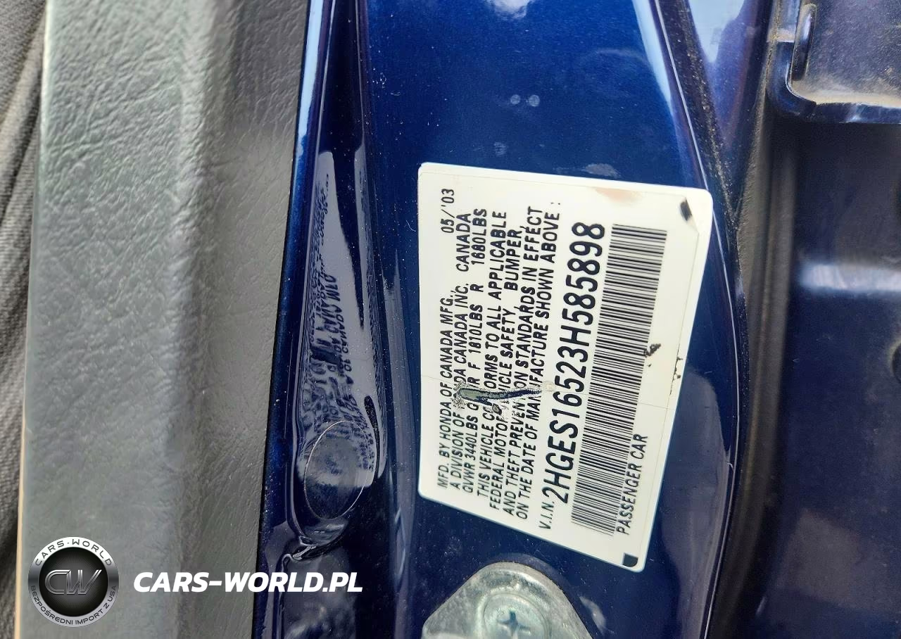 2003 Honda Civic Lx VIN:2HGES16523H585898 - 12
