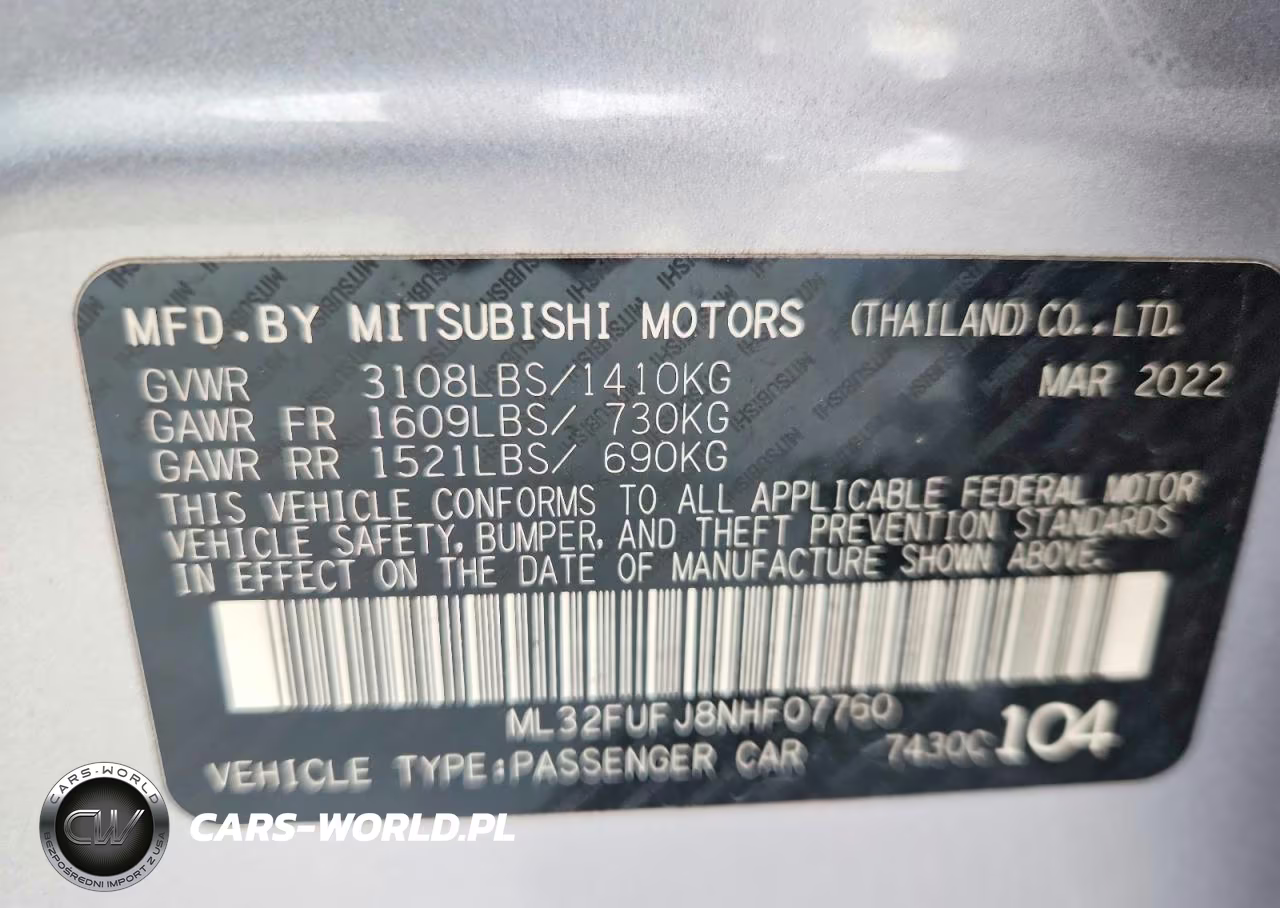 2022 Mitsubishi Mirage G4 Es VIN:ML32FUFJ8NHF07760 - 13