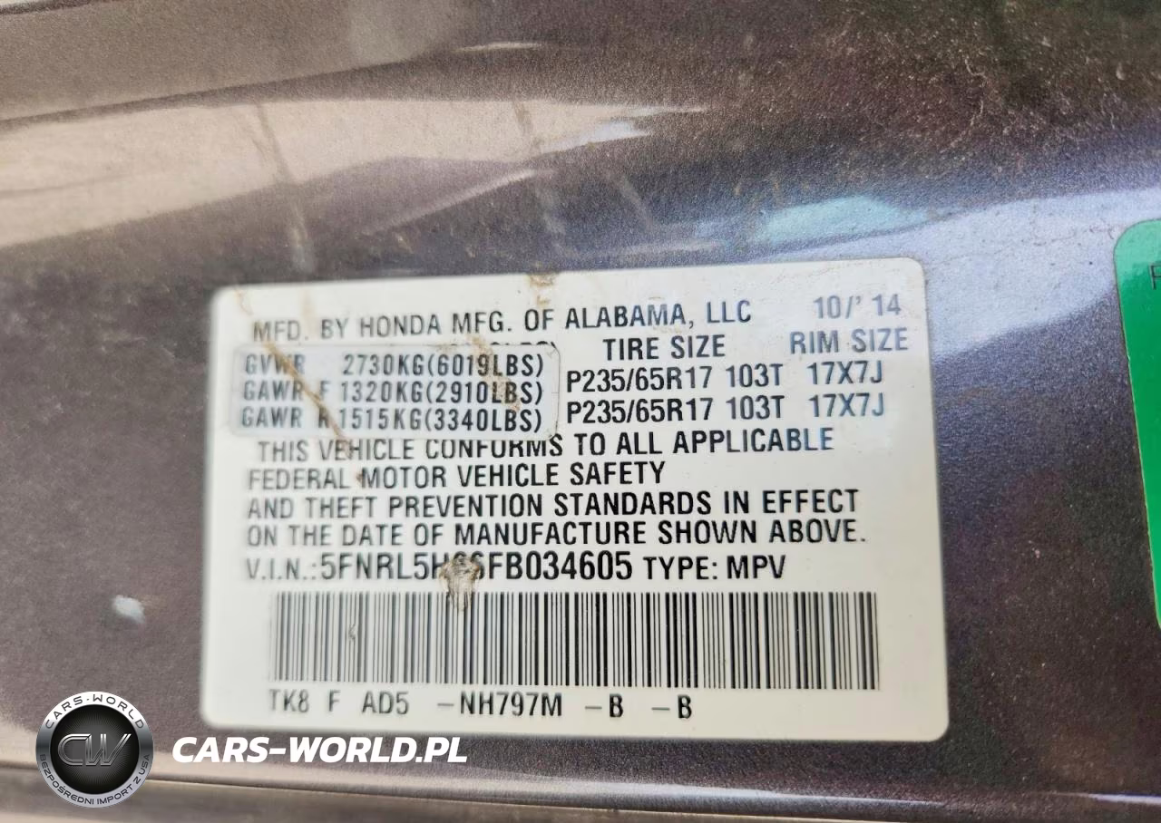 2015 Honda Odyssey Exl VIN:5FNRL5H66FB034605 - 13
