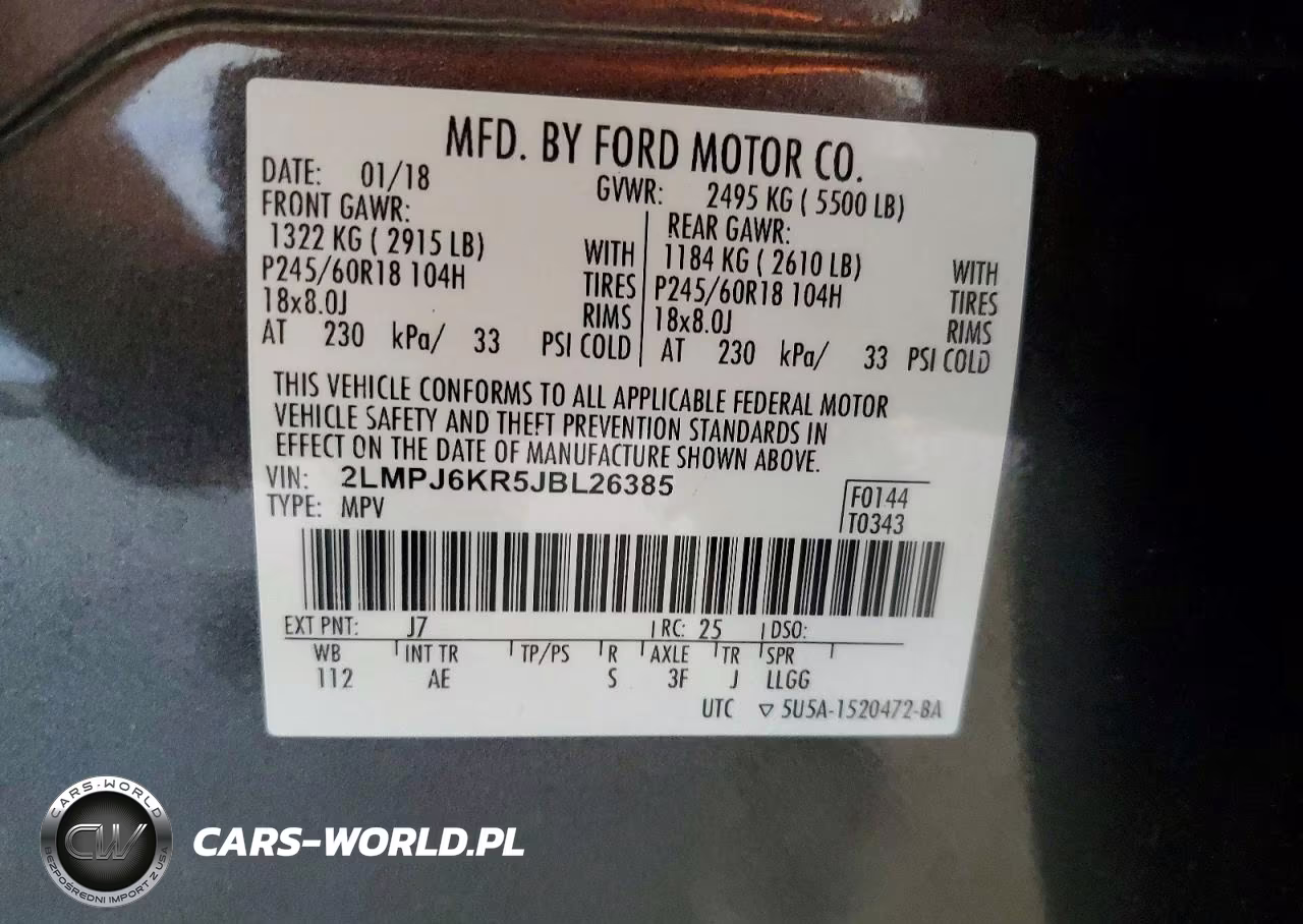 2018 Lincoln Mkx Select VIN:2LMPJ6KR5JBL26385 - 13