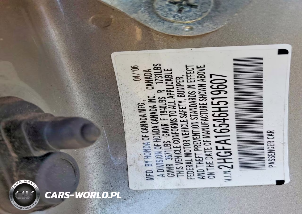 2006 Honda Civic Lx VIN:2HGFA16546H519607 - 12