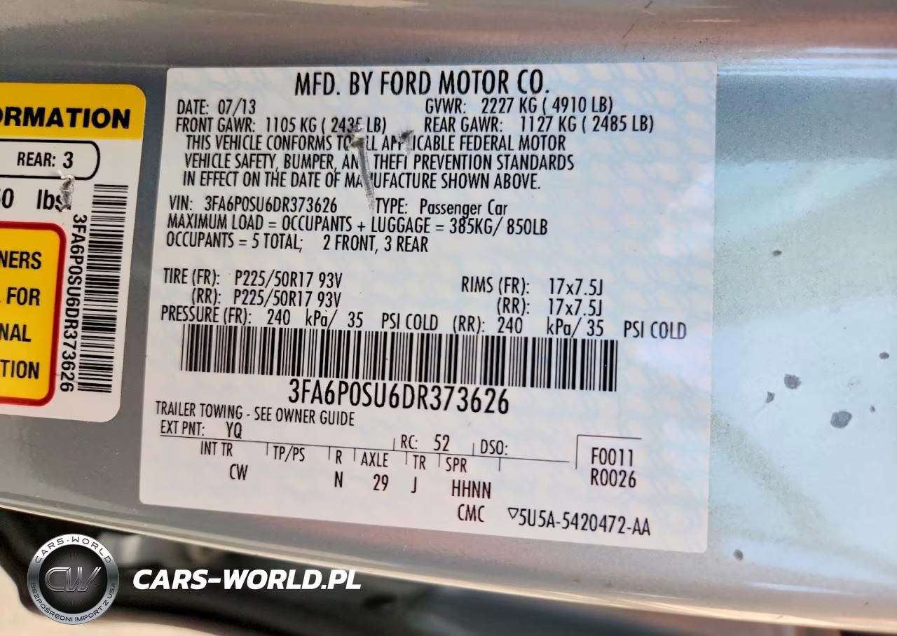 2013 Ford Fusion Titanium Phev VIN:3FA6P0SU6DR373626 - 12