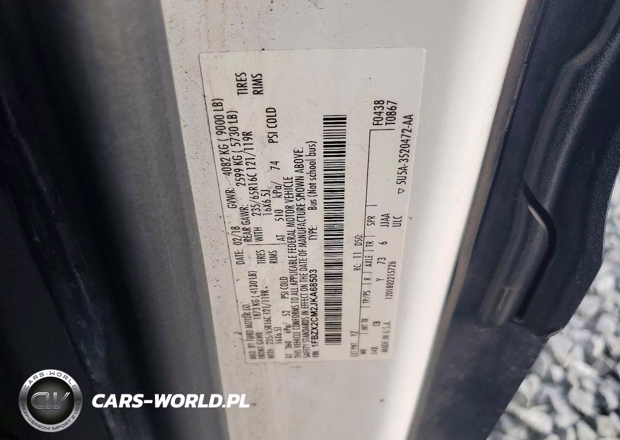 2018 Ford Transit T-350 VIN:1FBZX2CM2JKA68503 - 13