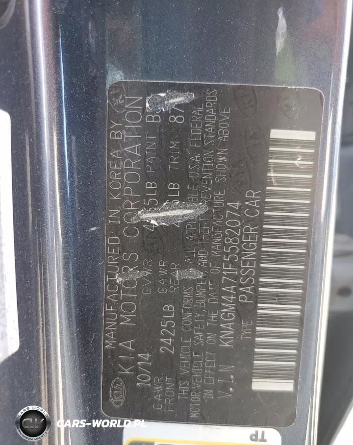 2015 Kia Optima Lx VIN:KNAGM4A71F5582074 - 12