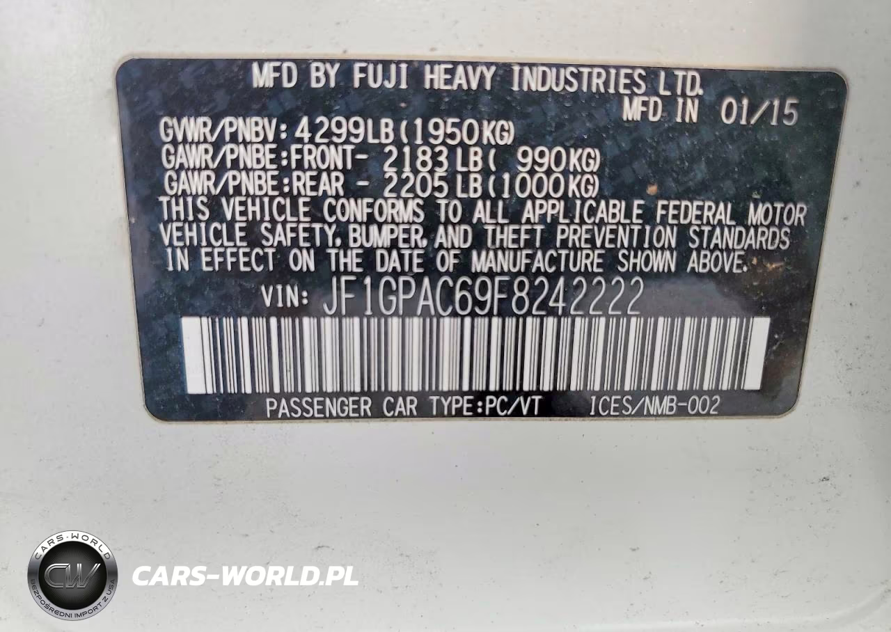 2015 Subaru Impreza Premium VIN:JF1GPAC69F8242222 - 13