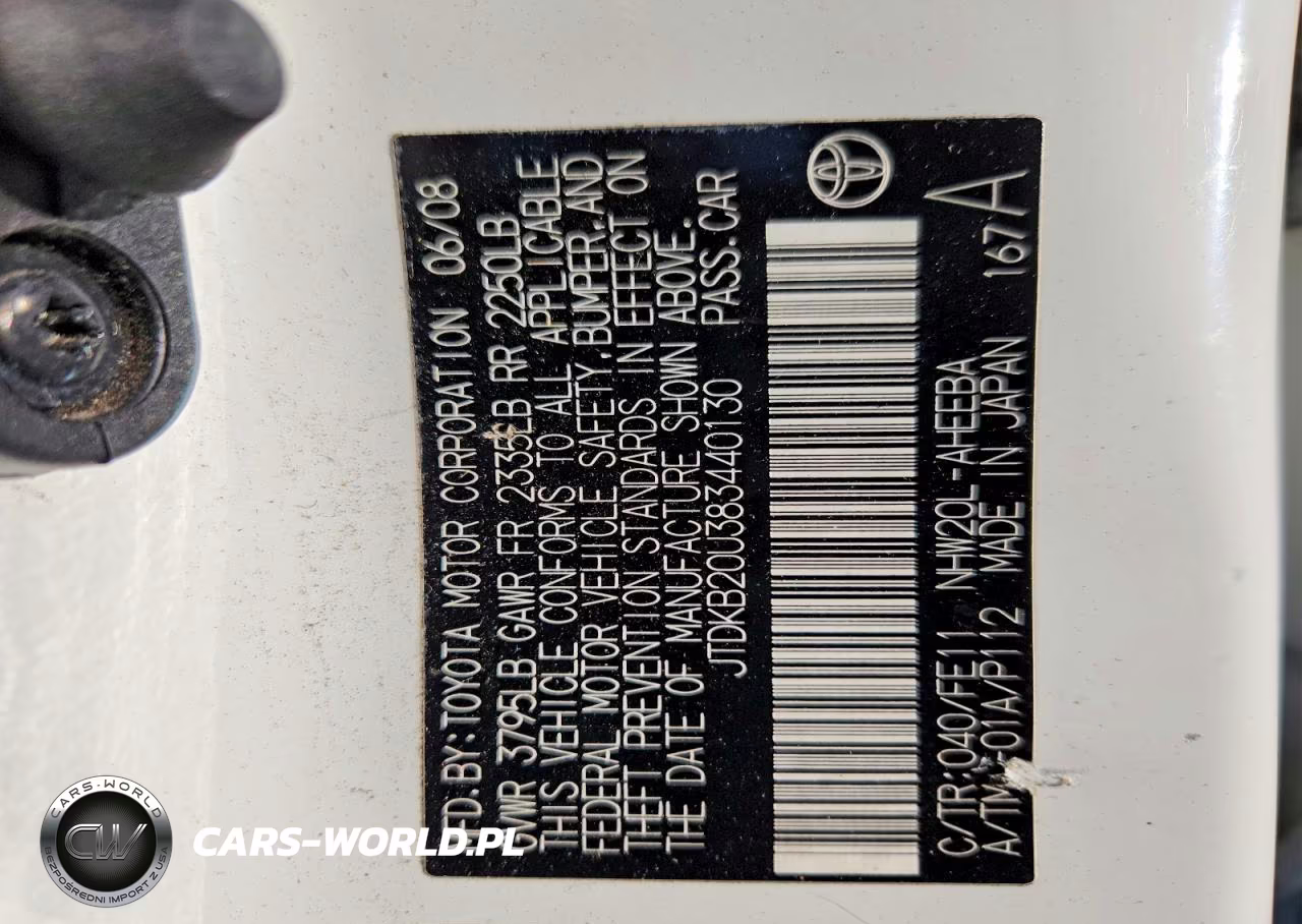 2008 Toyota Prius Standard VIN:JTDKB20U383440130 - 12