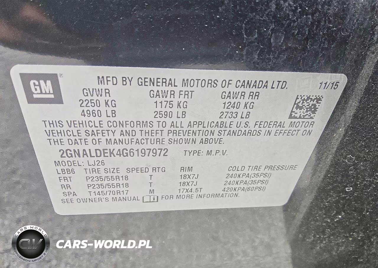 2016 Chevrolet Equinox Ltz VIN:2GNALDEK4G6197972 - 13