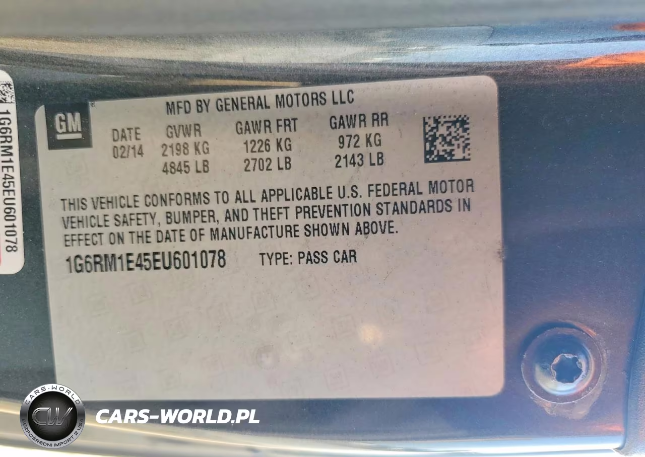 2014 Cadillac Elr Luxury VIN:1G6RM1E45EU601078 - 12