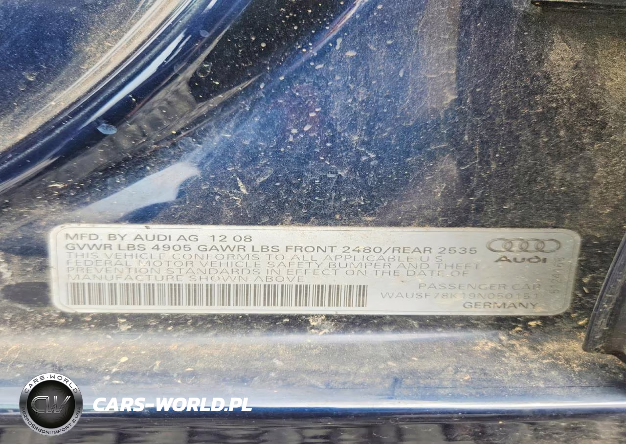 2009 Audi A4 Premium Plus VIN:WAUSF78K19N050151 - 12