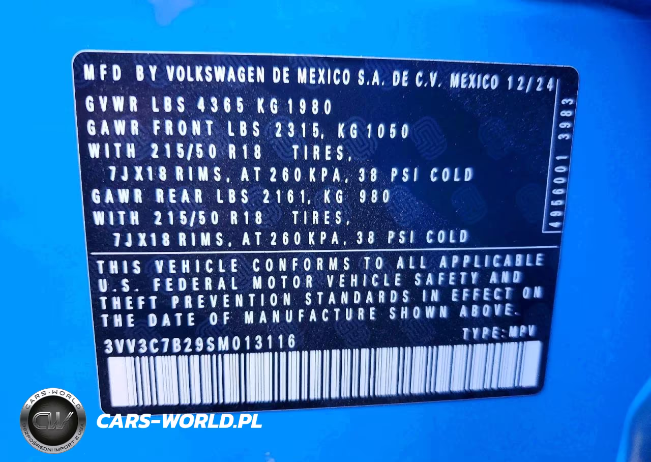 2025 Volkswagen Taos Se Black VIN:3VV3C7B29SM013116 - 12