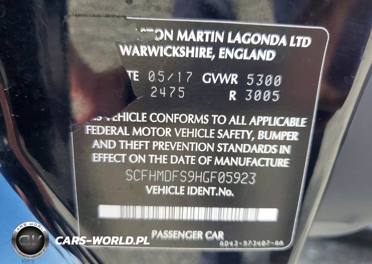 2017 Aston Martin Rapide S VIN:SCFHMDFS9HGF05923 - 13