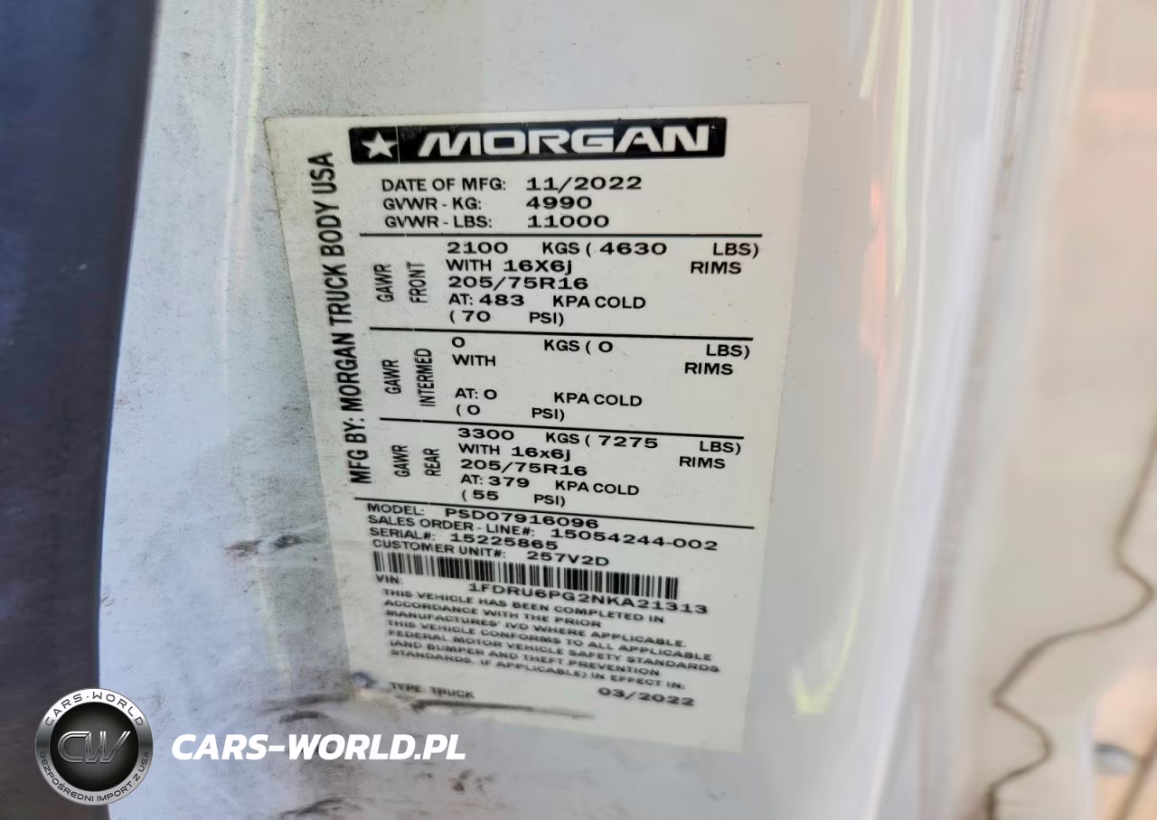 2022 Ford Transit T-350 Hd Box Truck VIN:1FDRU6PG2NKA21313 - 13