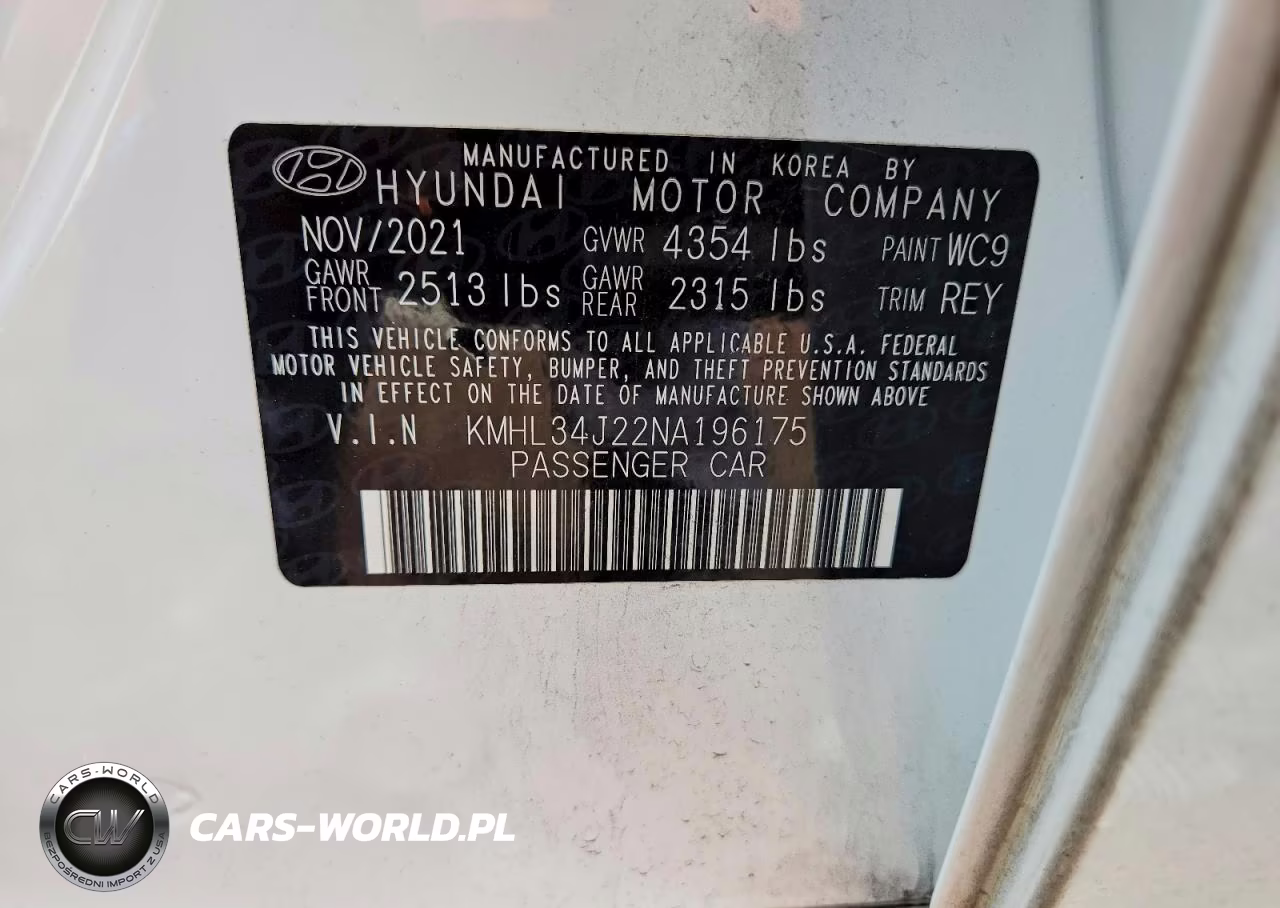2022 Hyundai Sonata Limited VIN:KMHL34J22NA196175 - 12