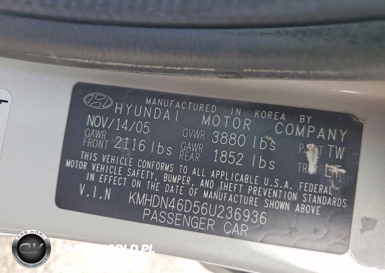 2006 Hyundai Elantra Gls VIN:KMHDN46D56U236936 - 12