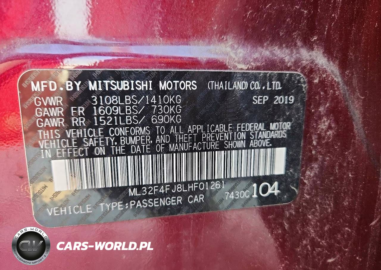 2020 Mitsubishi Mirage G4 Se VIN:ML32F4FJ8LHF01261 - 12