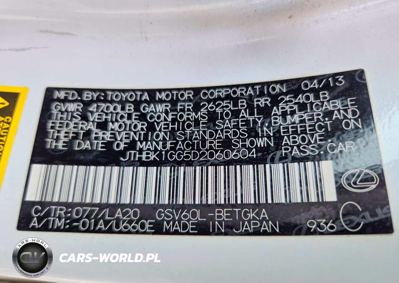 2013 Lexus Es 350 VIN:JTHBK1GG5D2060604 - 12
