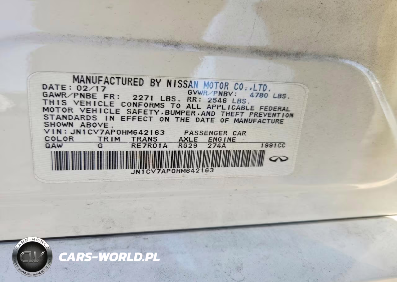 2017 Infiniti Q50 2.0T VIN:JN1CV7AP0HM642163 - 12
