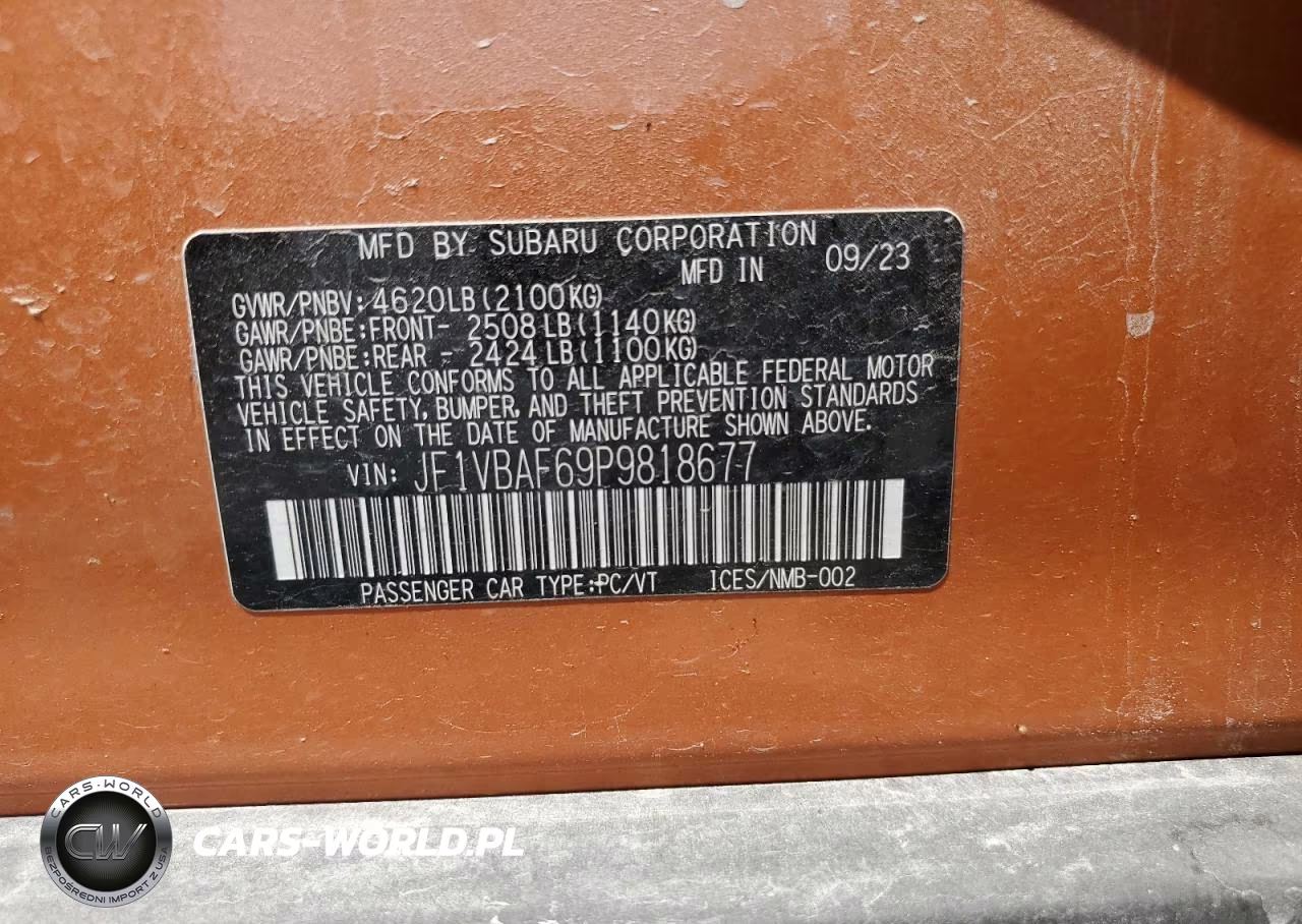 2023 Subaru Wrx Premium VIN:JF1VBAF69P9818677 - 12