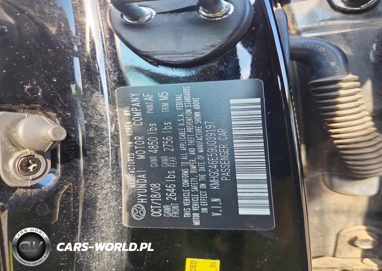 2009 Hyundai Genesis 3.8L VIN:KMHGC46E59U039197 - 12