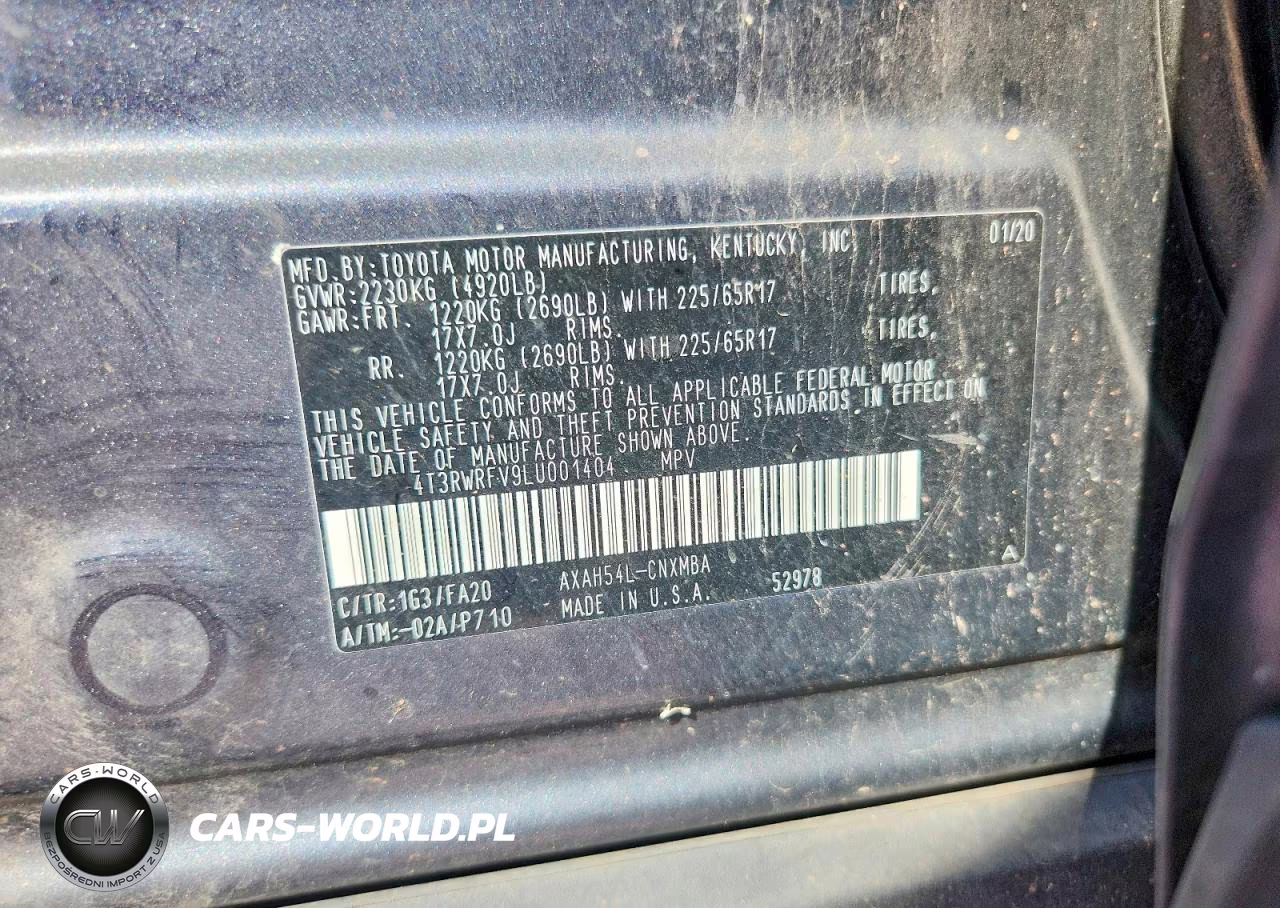 2020 Toyota Rav4 Hybrid Xle VIN:4T3RWRFV9LU001404 - 13
