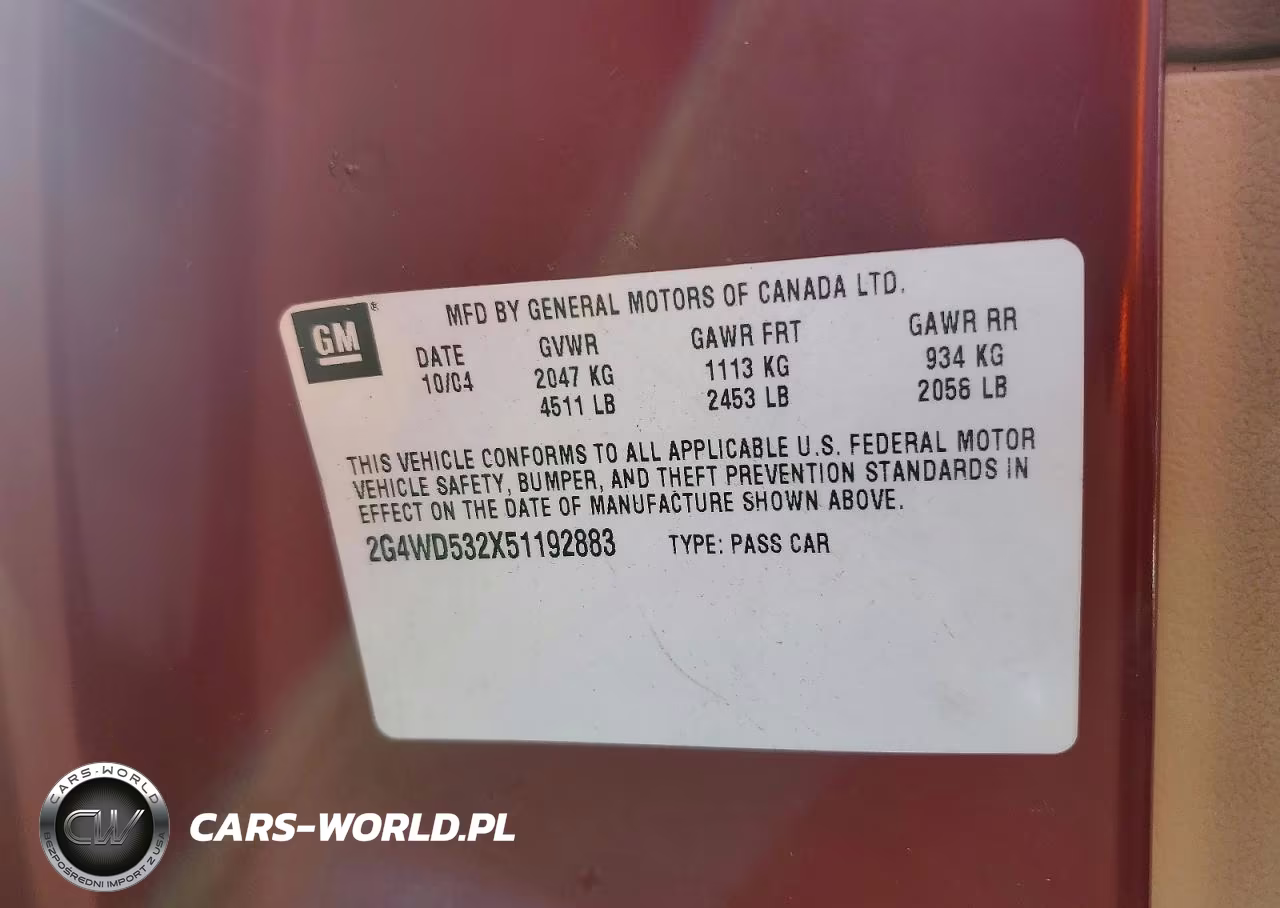 2005 Buick Lacrosse Cxl VIN:2G4WD532X51192883 - 13