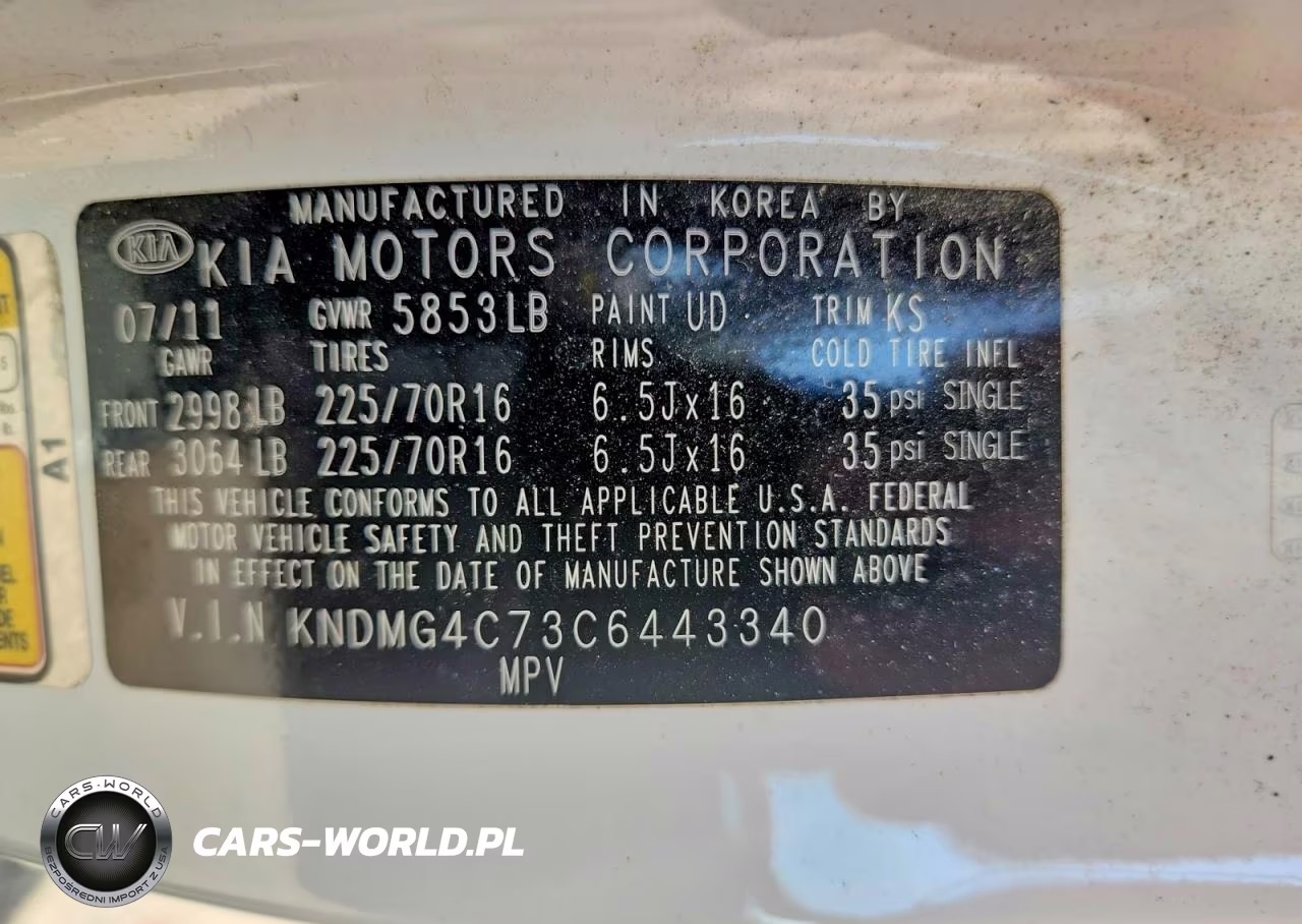 2012 Kia Sedona Lx VIN:KNDMG4C73C6443340 - 13