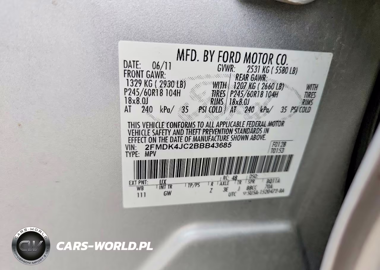 2011 Ford Edge Sel VIN:2FMDK4JC2BBB43685 - 13