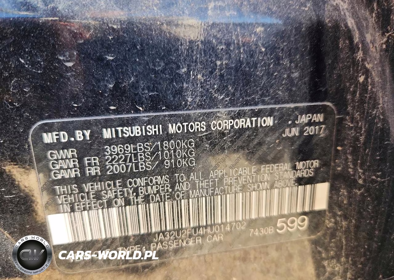 2017 Mitsubishi Lancer Es VIN:JA32U2FU4HU014702 - 12