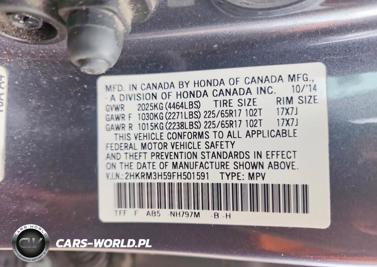 2015 Honda Cr-V Ex VIN:2HKRM3H59FH501591 - 14