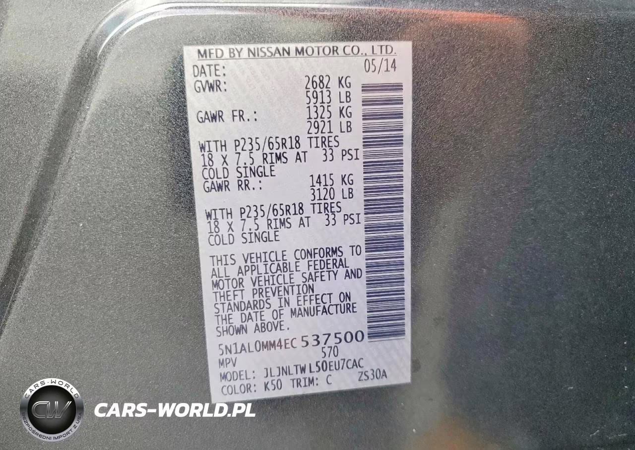 2014 Infiniti Qx60 VIN:5N1AL0MM4EC537500 - 13