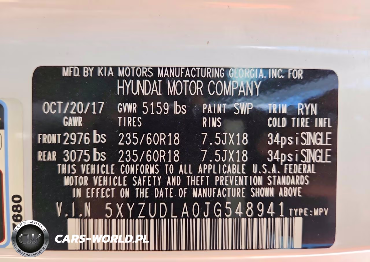 2018 Hyundai Santa Fe Sport 2.0T VIN:5XYZUDLA0JG548941 - 12