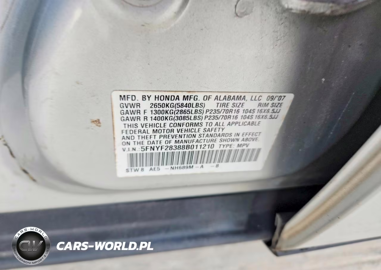 2008 Honda Pilot Se VIN:5FNYF28388B011210 - 13