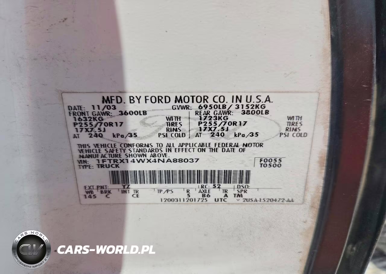 2004 Ford F150 VIN:1FTRX14WX4NA88037 - 12